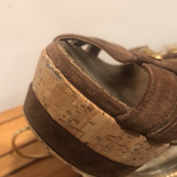 Prada Reverse wedge heel suede sandals SZ 9.5 - Picture 7 of 9